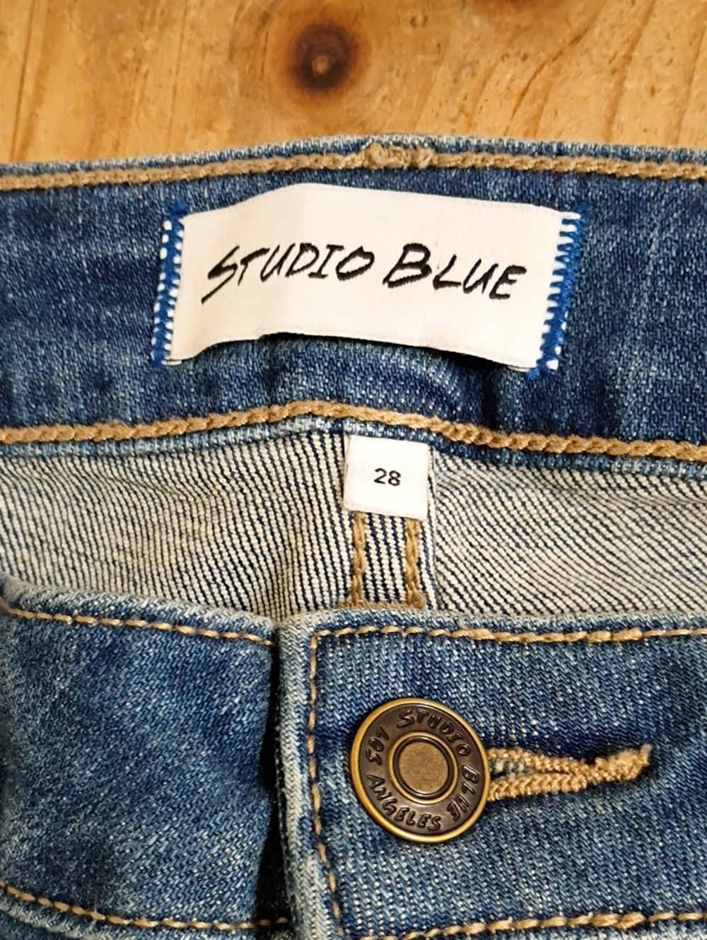 Studio Blue Mid Rise Distressed Slim Straight Leg Jeans Size 28 - Picture 5 of 8